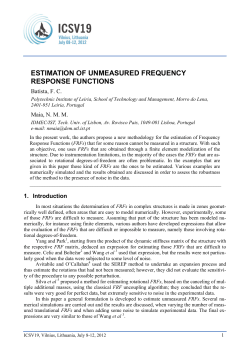 estimation of unmeasured frequency response functions - IC