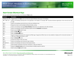 ITS Work Smart Guide: Windows 8 Shortcut Keys
