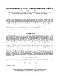Optimized conditions for gas light interaction in - Infoscience
