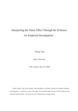 Interpreting the Value Effect Through the Q-theory
