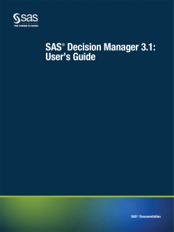SAS&reg; Decision Manager 3.1: User`s Guide