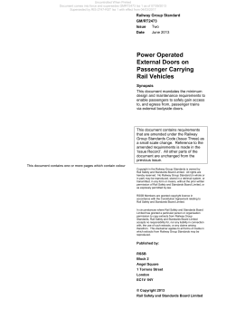 Power Operated External Doors on Passenger Carrying Rail