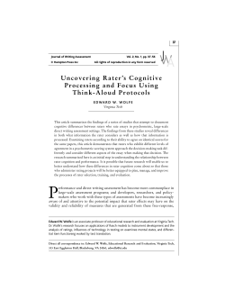 Uncovering Rater`s Cognitive Processing and Focus Using Think