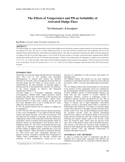 The Effects of Temperature and PH on Settlability of Activated
