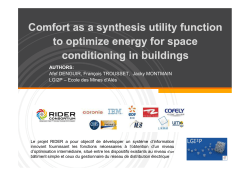 Comfort as a synthesis utility function to optimize energy for space