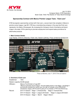Sponsorship Contract with Mexico Premier League Team, &ldquo;Club Leon&rdquo;