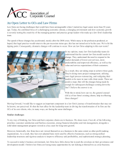 An Open Letter to GCs and Law Firms