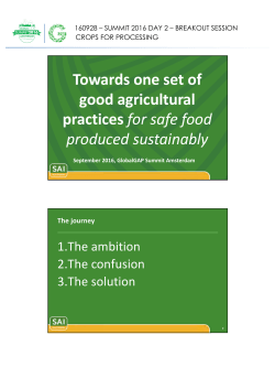 Towards one set of good agricultural practices for safe food