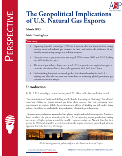 The Geopolitical Implications of U.S. Natural Gas Exports