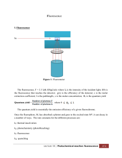 Photochemical reaction: fluorescence