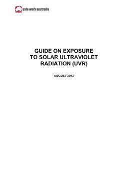 Guide on exposure to solar ultraviolet radiation (UVR)