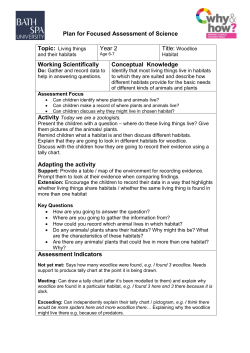 Planning Sheet for focused science Assessment Task