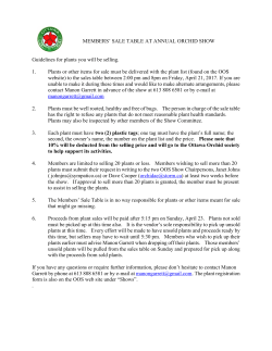 MEMBERS` SALE TABLE AT ANNUAL ORCHID SHOW Guidelines