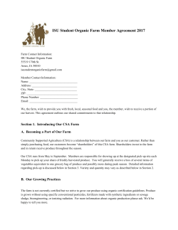 ISU Student Organic Farm Member Agreement 2017