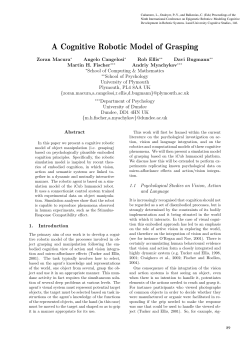 A Cognitive Robotic Model of Grasping