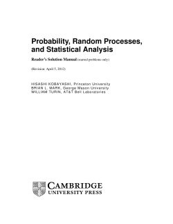 Probability, Random Processes, and Statistical Analysis