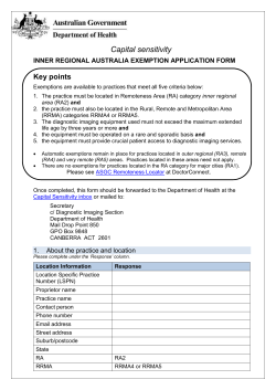 Inner Regional Australia Exemption Application Form
