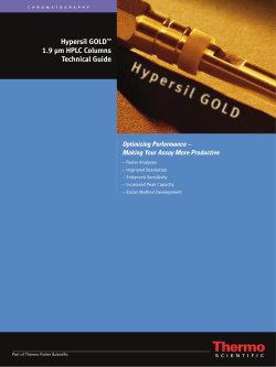 Hypersil GOLD&trade; 1.9 &mu;m HPLC Columns Technical Guide