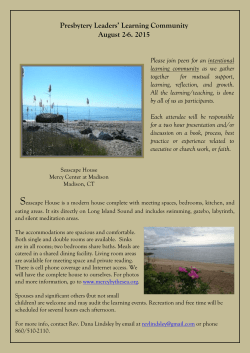 2015 Learning Community flyer - Presbytery of Southern New England