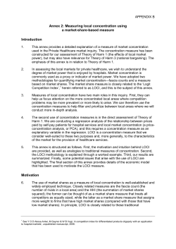 Annex 2: Measuring local concentration using a market-share