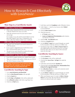 How to Research Cost-Effectively with LexisNexis