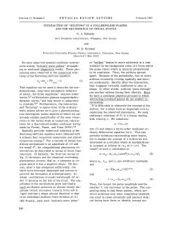 Interaction of" Solitons" in a Collisionless Plasma and the