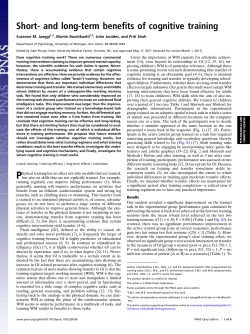 Short- and long-term benefits of cognitive training