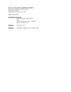 DR. ANN MARGARET (VERRINDER) GIBBINS Department of