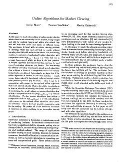 Online Algorithms for Market Clearing