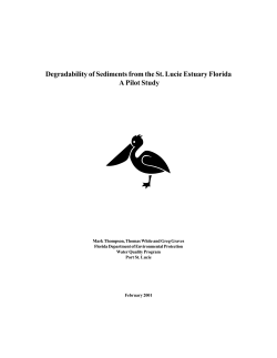 Degradability of Sediments from the St. Lucie Estuary, 2001
