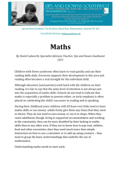 Teaching Maths to Pupils with Down Syndrome