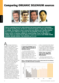 Comparing ORGANIC SELENIUM sources