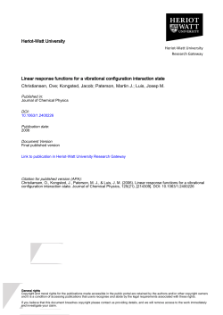Heriot-Watt University Linear response functions for a vibrational