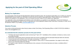 Applying for a Chief Officer Post