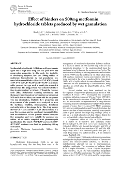 Effect of binders on 500mg metformin hydrochloride tablets