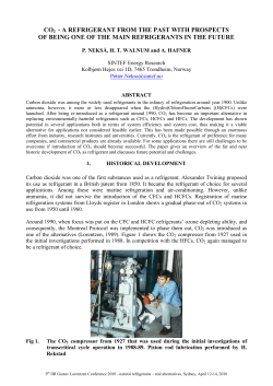 co2 - a refrigerant from the past with prospects of being
