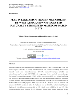 FEED INTAKE AND NITROGEN METABOLISM BY WEST AFRICAN
