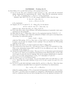 MATH882201 – Problem Set II In what follows, K is a p