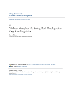 Without Metaphor, No Saving God: Theology after Cognitive