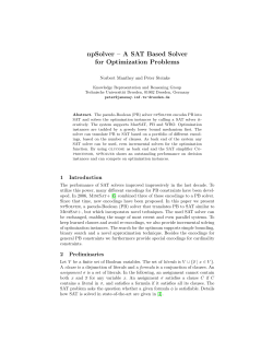 npSolver &ndash; A SAT Based Solver for Optimization Problems