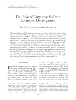 The Role of Cognitive Skills in Economic Development