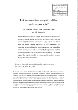Risk aversion relates to cognitive ability