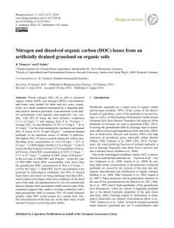 Nitrogen and dissolved organic carbon (DOC) - Th&uuml;nen