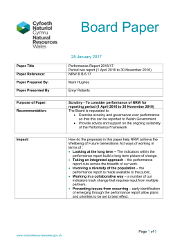 Performance Dashboard - Natural Resources Wales