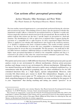 Can actions affect perceptual processing?
