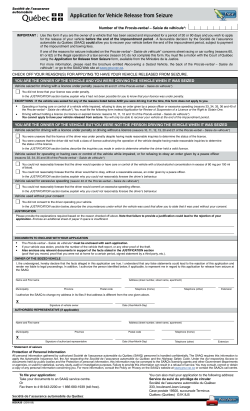 Application for Vehicle Release from Seizure