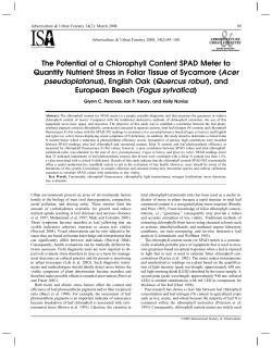 The Potential of a Chlorophyll Content SPAD Meter to Quantify