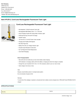 Item # PLR13, Cord-Less Rechargeable Fluorescent Task Light