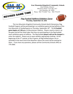 Flag Football Halftime Exhibition Game