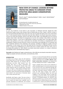 new steps of change: looking beyond protected areas to consider